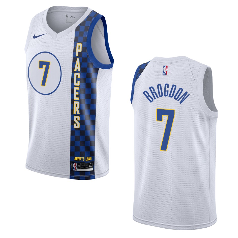 2019-20 Men's Indiana Pacers #7 Malcolm Brogdon City Swingman Jersey - White