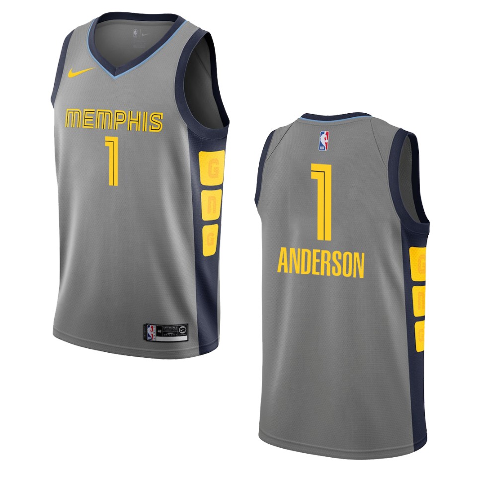 2019-20 Men's Memphis Grizzlies #1 Kyle Anderson City Swingman Jersey - Gray