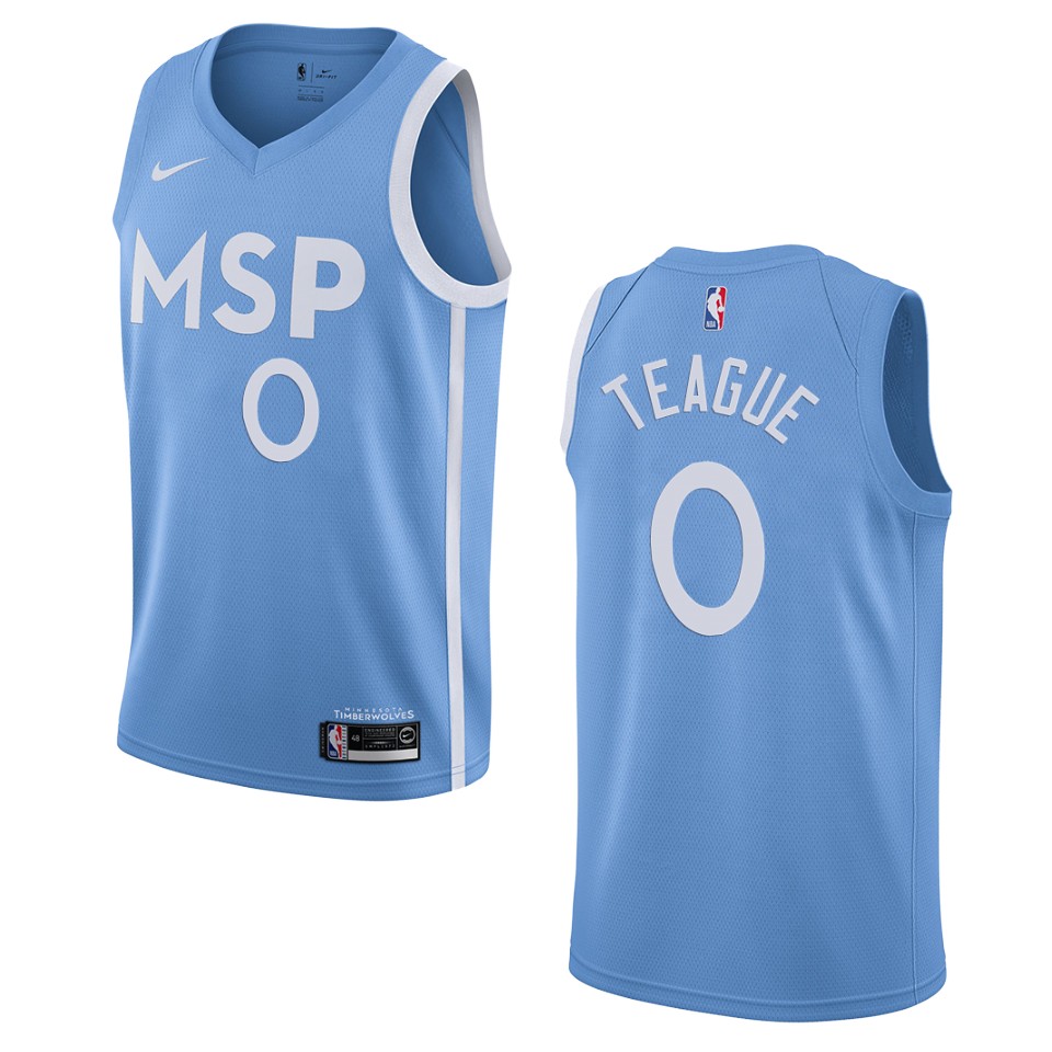 2019-20 Men's Minnesota Timberwolves #0 Jeff Teague City Edition Swingman Jersey - Blue