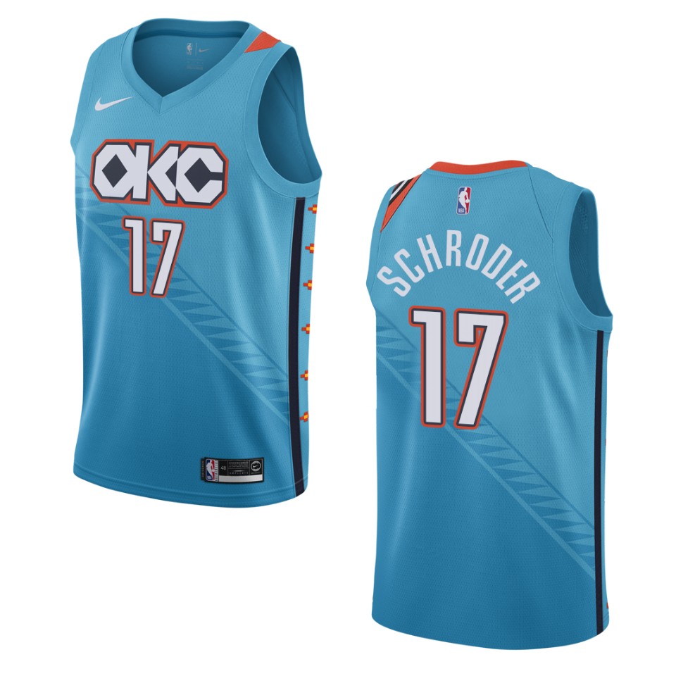 2019-20 Men's Oklahoma City Thunder #17 Dennis Schroder City Swingman Jersey - Turquoise