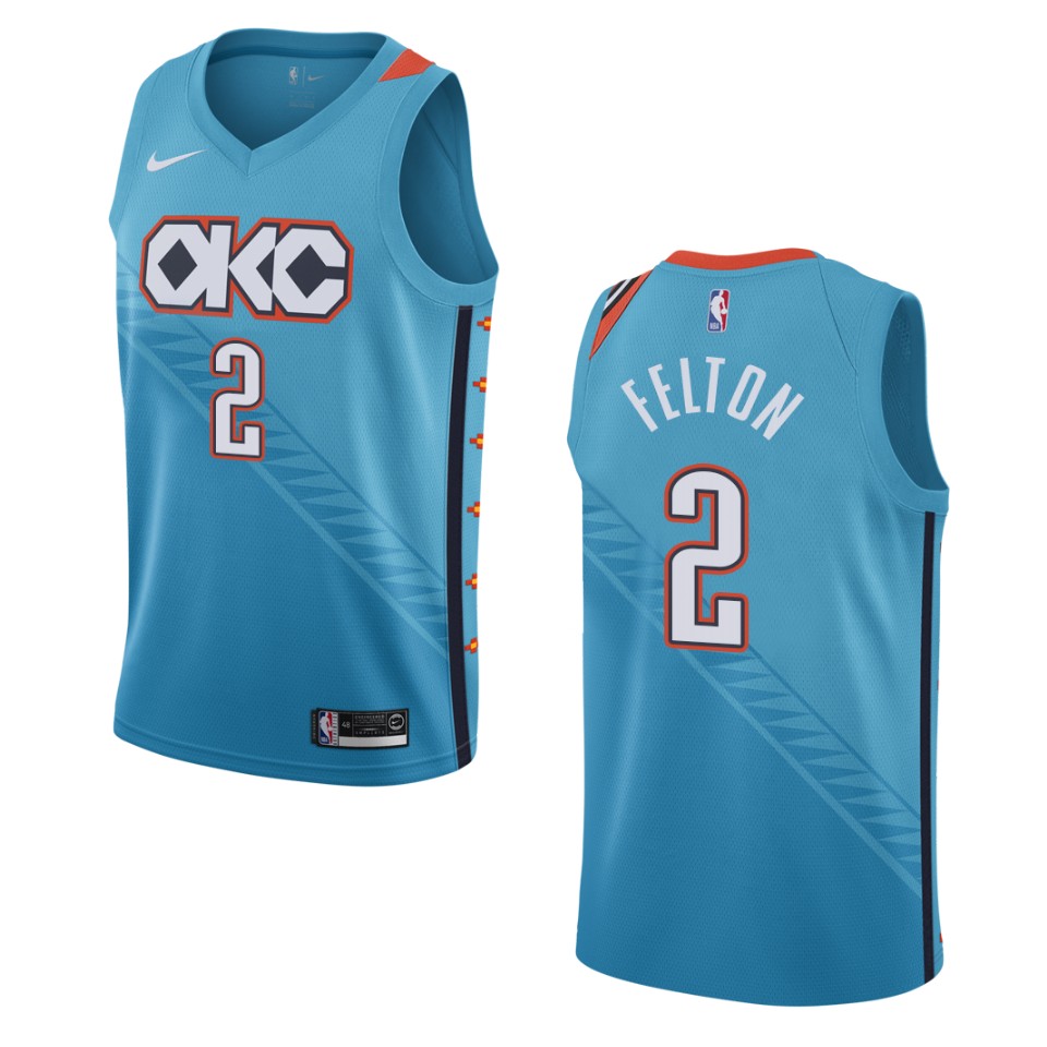 2019-20 Men's Oklahoma City Thunder #2 Raymond Felton City Swingman Jersey - Turquoise