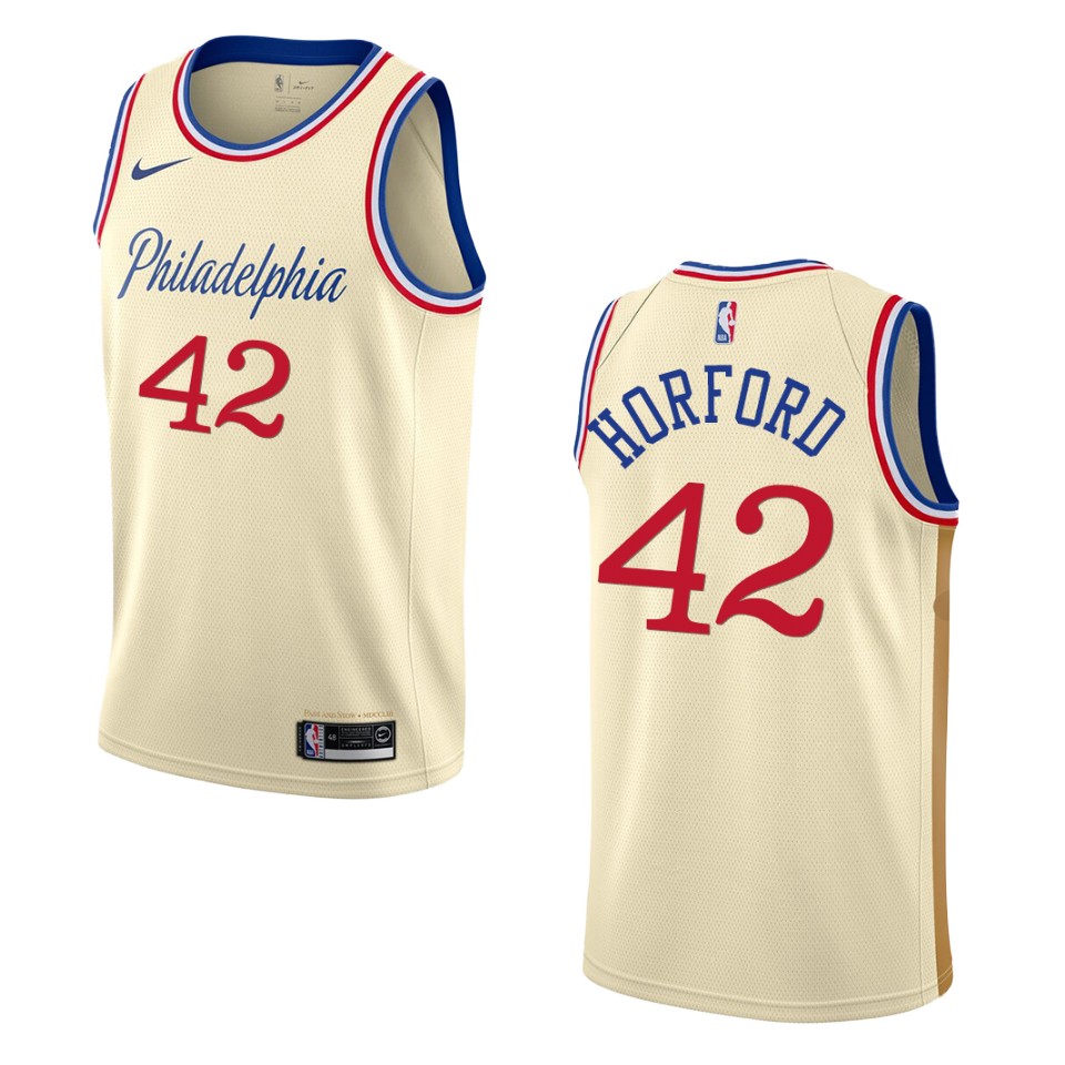 2019-20 Men's Philadelphia 76ers #42 Al Horford City Swingman Jersey - Cream