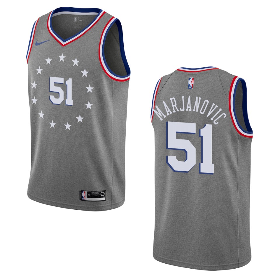 2019-20 Men's Philadelphia 76ers #51 Boban Marjanovic City Swingman Jersey - Gray