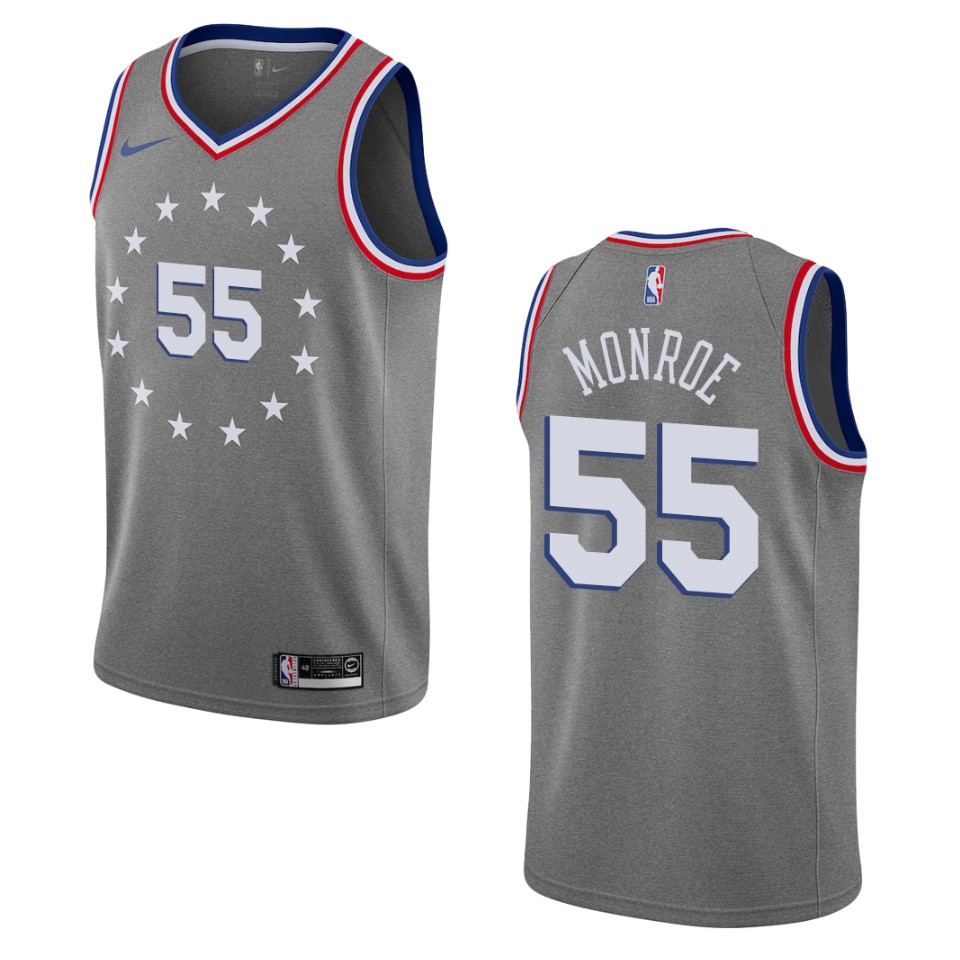 2019-20 Men's Philadelphia 76ers #55 Greg Monroe City Swingman Jersey - Gray