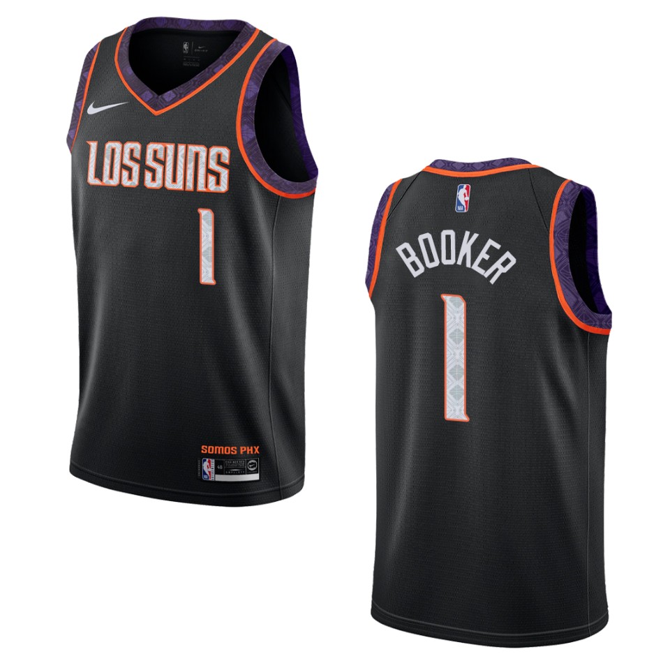2019-20 Men's Phoenix Suns #1 Devin Booker City Swingman Jersey - Black
