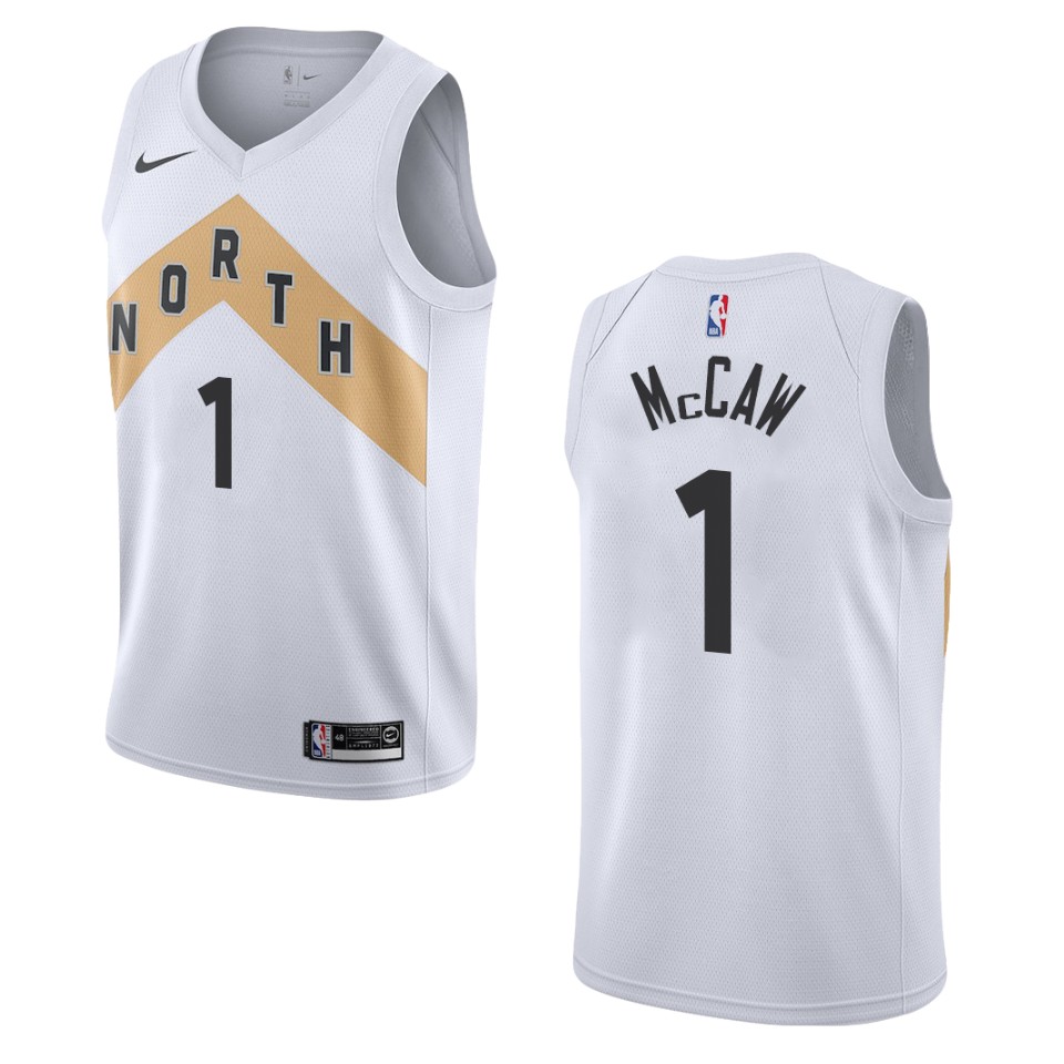 2019-20 Men's Toronto Raptors #1 Patrick Mccaw City Swingman Jersey - White