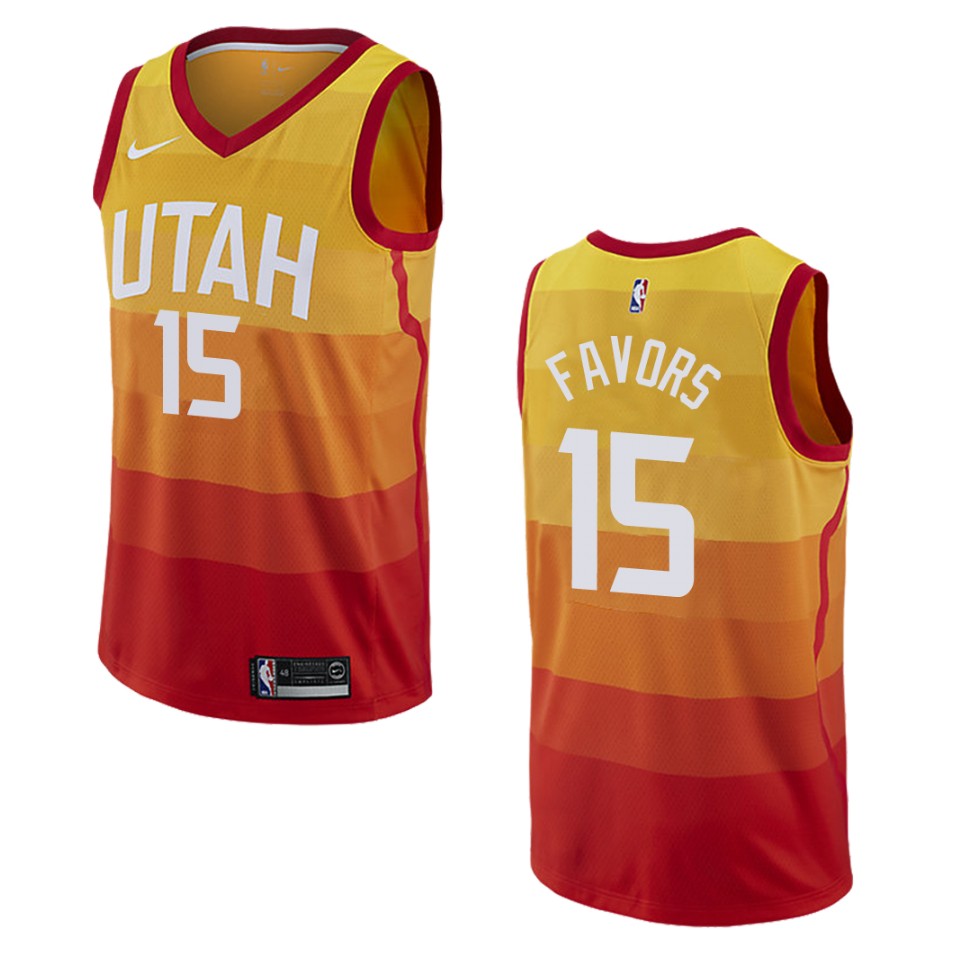 2019-20 Men's Utah Jazz #15 Derrick Favors City Swingman Jersey - Gold