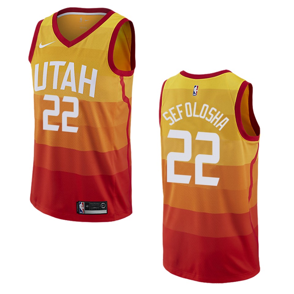 2019-20 Men's Utah Jazz #22 Thabo Sefolosha City Swingman Jersey - Gold