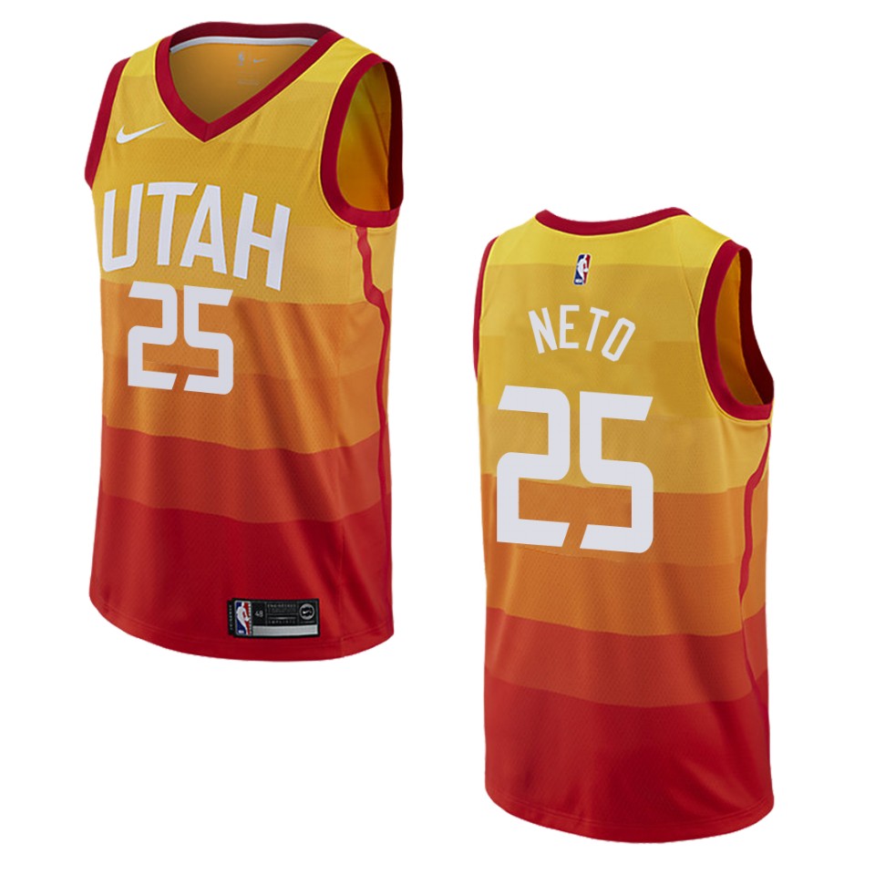 2019-20 Men's Utah Jazz #25 Raul Neto City Swingman Jersey - Gold