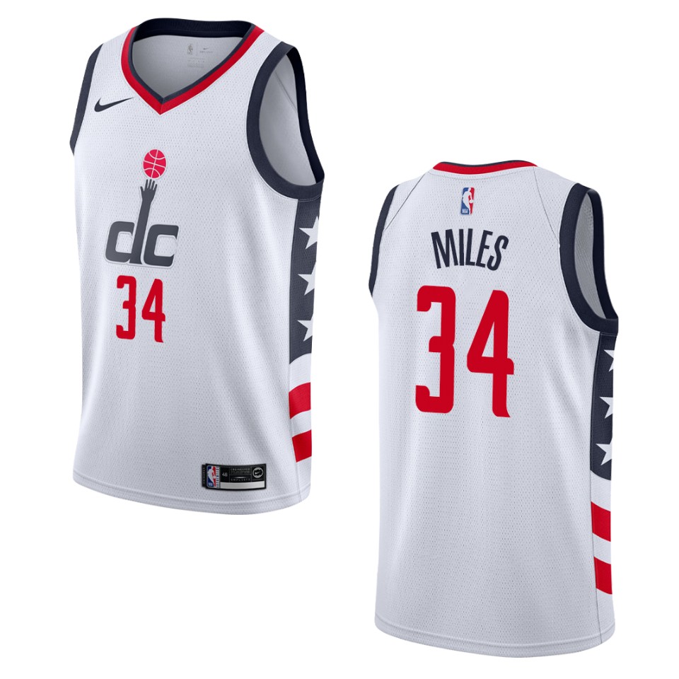 2019-20 Men's Washington Wizards #34 C.j. Miles City Swingman Jersey - White