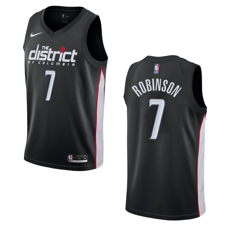 2019-20 Men's Washington Wizards #7 Devin Robinson City Swingman Jersey - Black