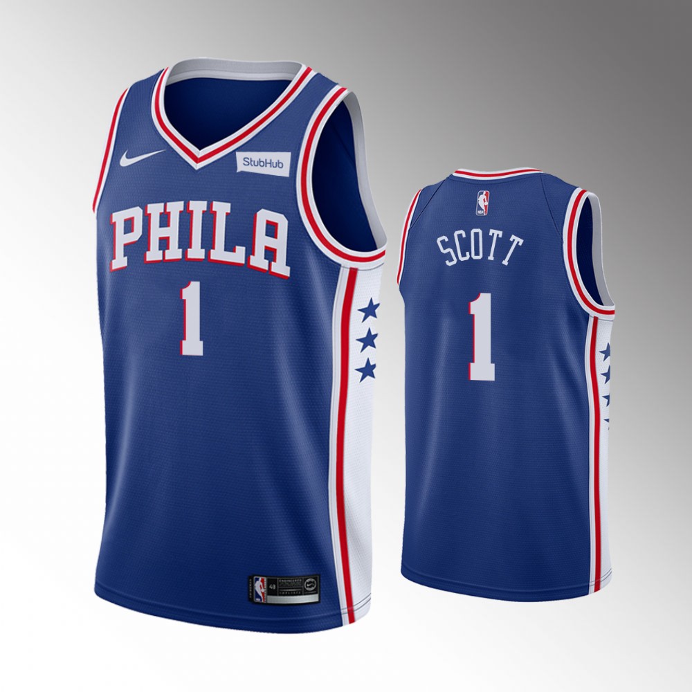 2020-21 76ers Mike Scott Icon Edition Blue Scott Jersey