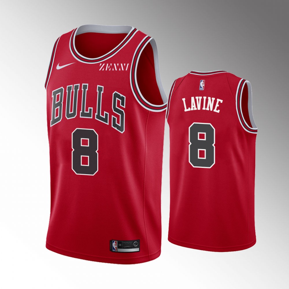 2020-21 Bulls Zach Lavine Icon Edition Red Lavine Jersey