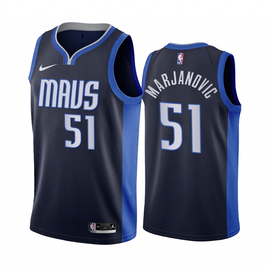 2020-21 Dallas Mavericks Boban Marjanovic Earned Edition Navy #51 Jersey