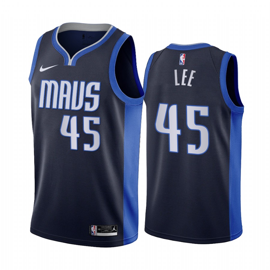 2020-21 Dallas Mavericks Courtney Lee Earned Edition Navy #45 Jersey