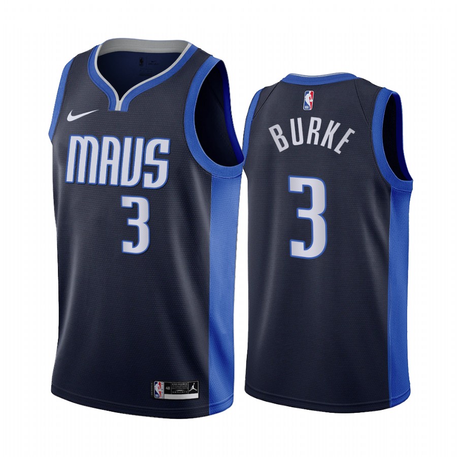 2020-21 Dallas Mavericks Trey Burke Earned Edition Navy #3 Jersey