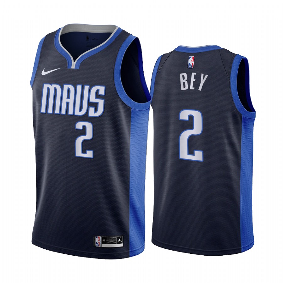 2020-21 Dallas Mavericks Tyler Bey Earned Edition Navy #2 Jersey
