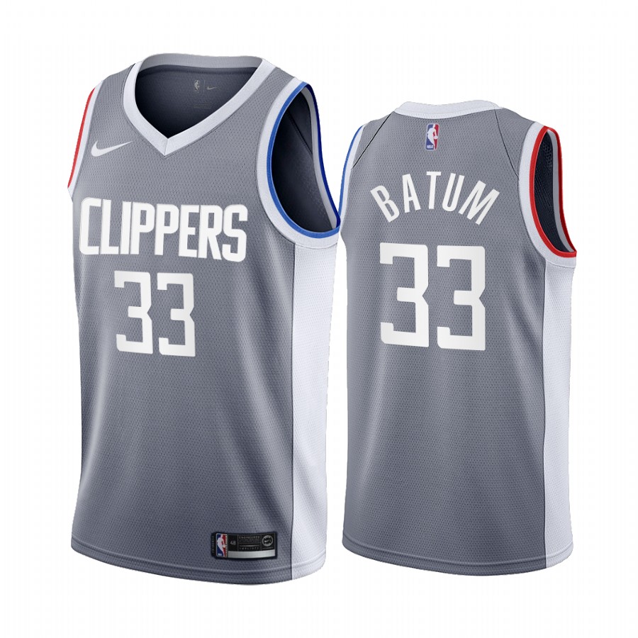 2020-21 La Clippers Nicolas Batum Earned Edition Gray #33 Jersey