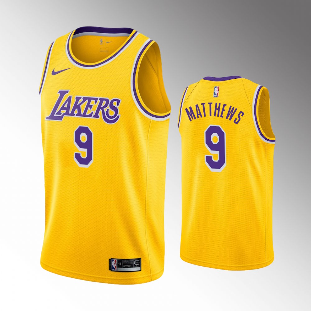 2020-21 Lakers Wesley Matthews Icon Edition Gold 2020 Trade Jersey
