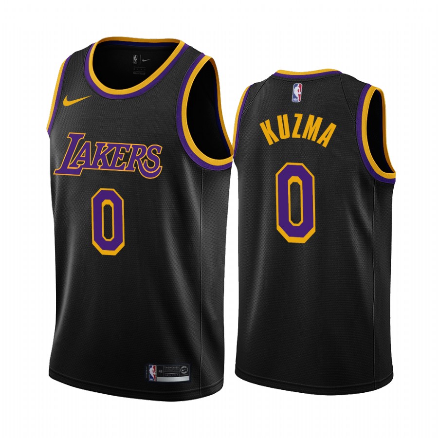2020-21 Los Angeles Lakers Kyle Kuzma Earned Edition Black #0 Jersey