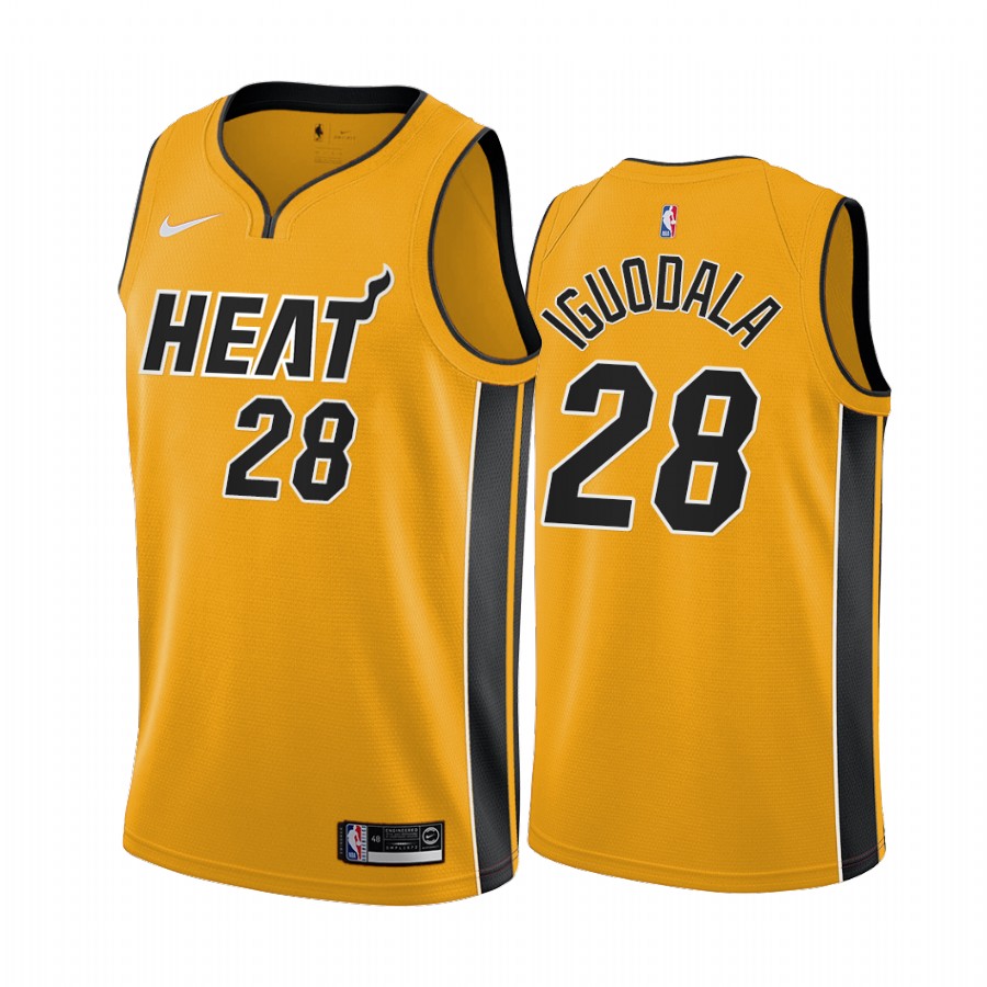 2020-21 Miami Heat Andre Iguodala Earned Edition Yellow #28 Jersey