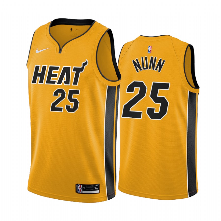 2020-21 Miami Heat Kendrick Nunn Earned Edition Yellow #25 Jersey