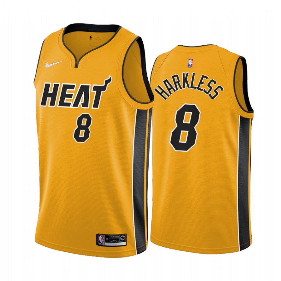 2020-21 Miami Heat Maurice Harkless Earned Edition Yellow #8 Jersey