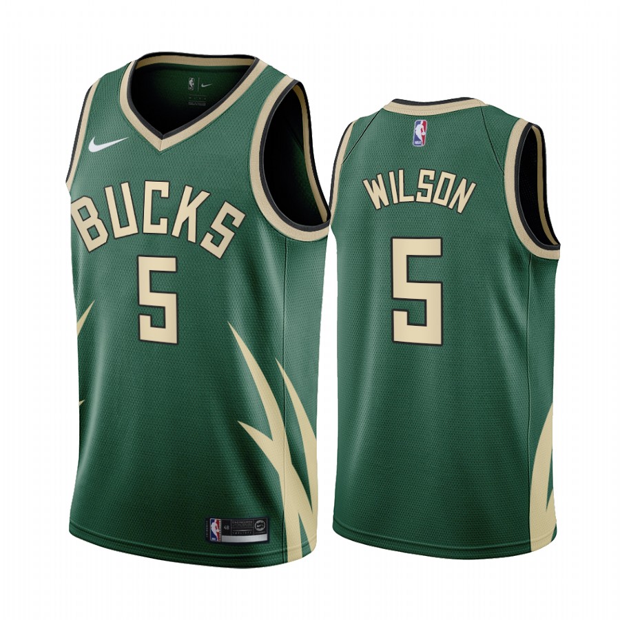 2020-21 Milwaukee Bucks D.j. Wilson Earned Edition Green #5 Jersey