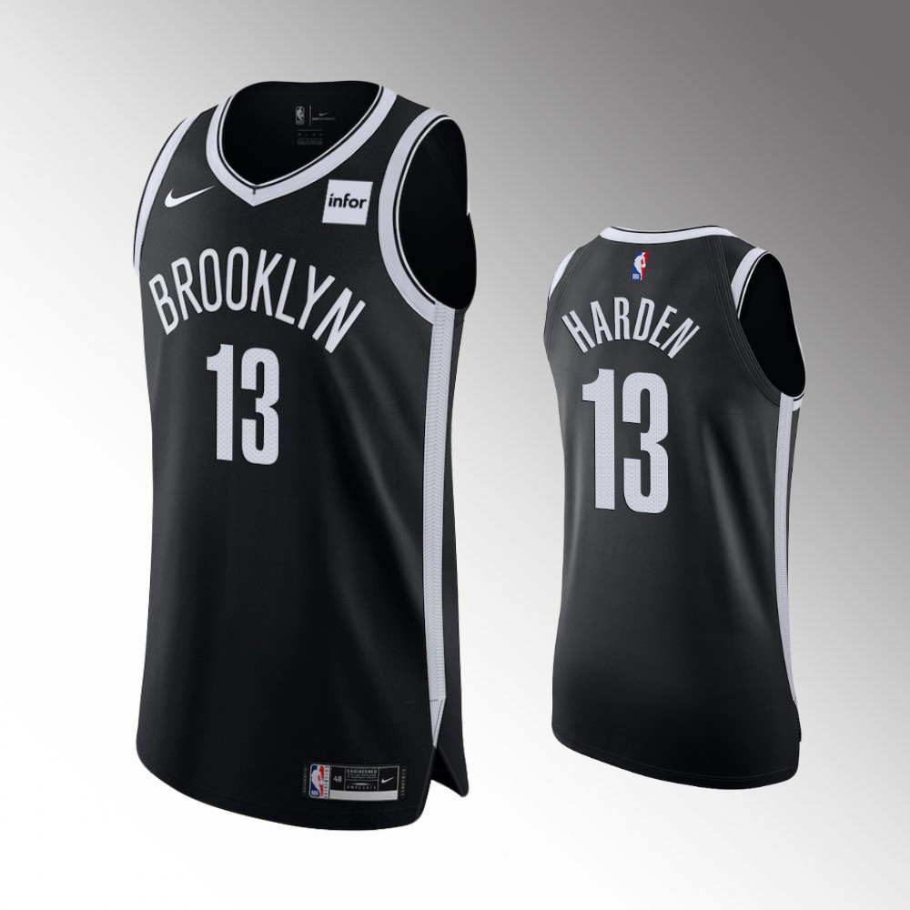 2020-21 Nets James Harden Icon Edition Black Harden Jersey
