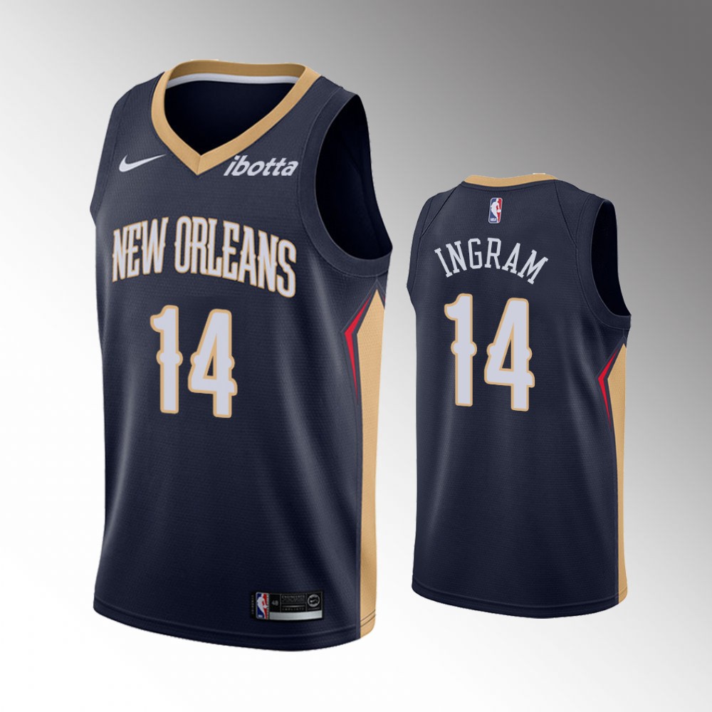 2020-21 Pelicans Brandon Ingram Icon Edition Navy Ingram New Orleans Jersey