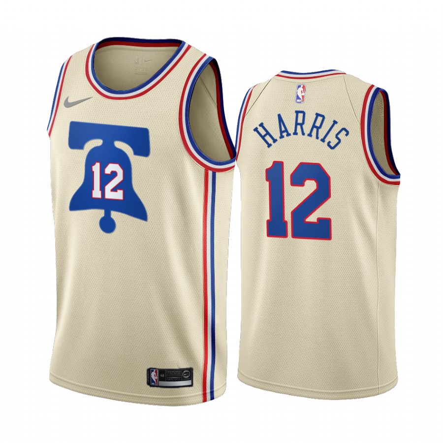 2020-21 Philadelphia 76ers Tobias Harris Earned Edition Cream #12 Jersey