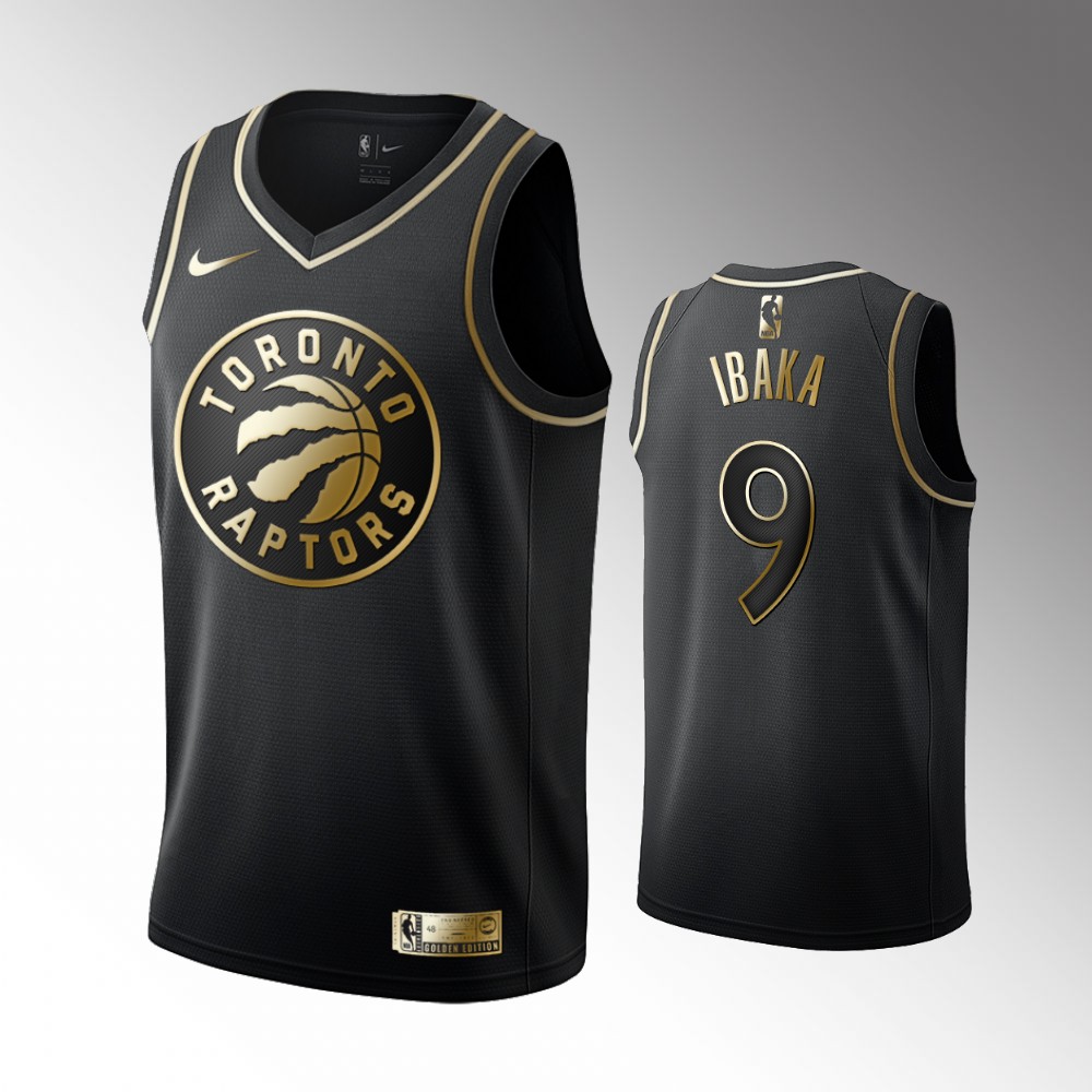 2020-21 Raptors Serge Ibaka Golden Edition Black Jersey