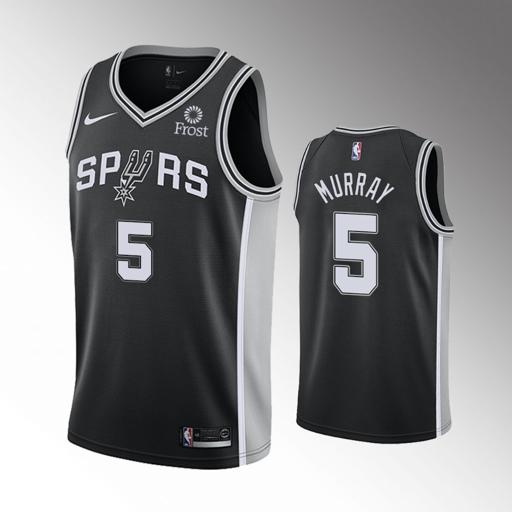 2020-21 Spurs Dejounte Murray Icon Edition Black Murray Jersey