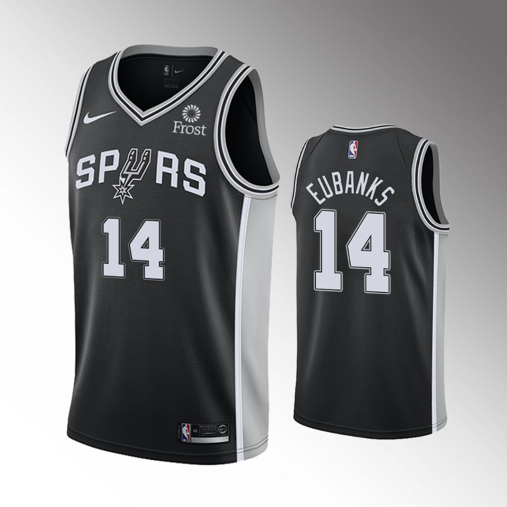 2020-21 Spurs Drew Eubanks Icon Edition Black Eubanks Jersey