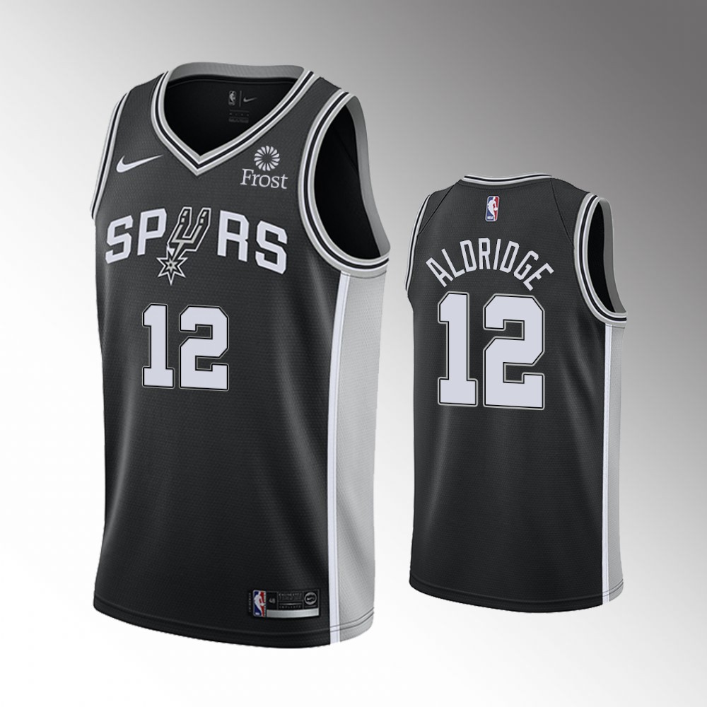 2020-21 Spurs Lamarcus Aldridge Icon Edition Black Aldridge Jersey