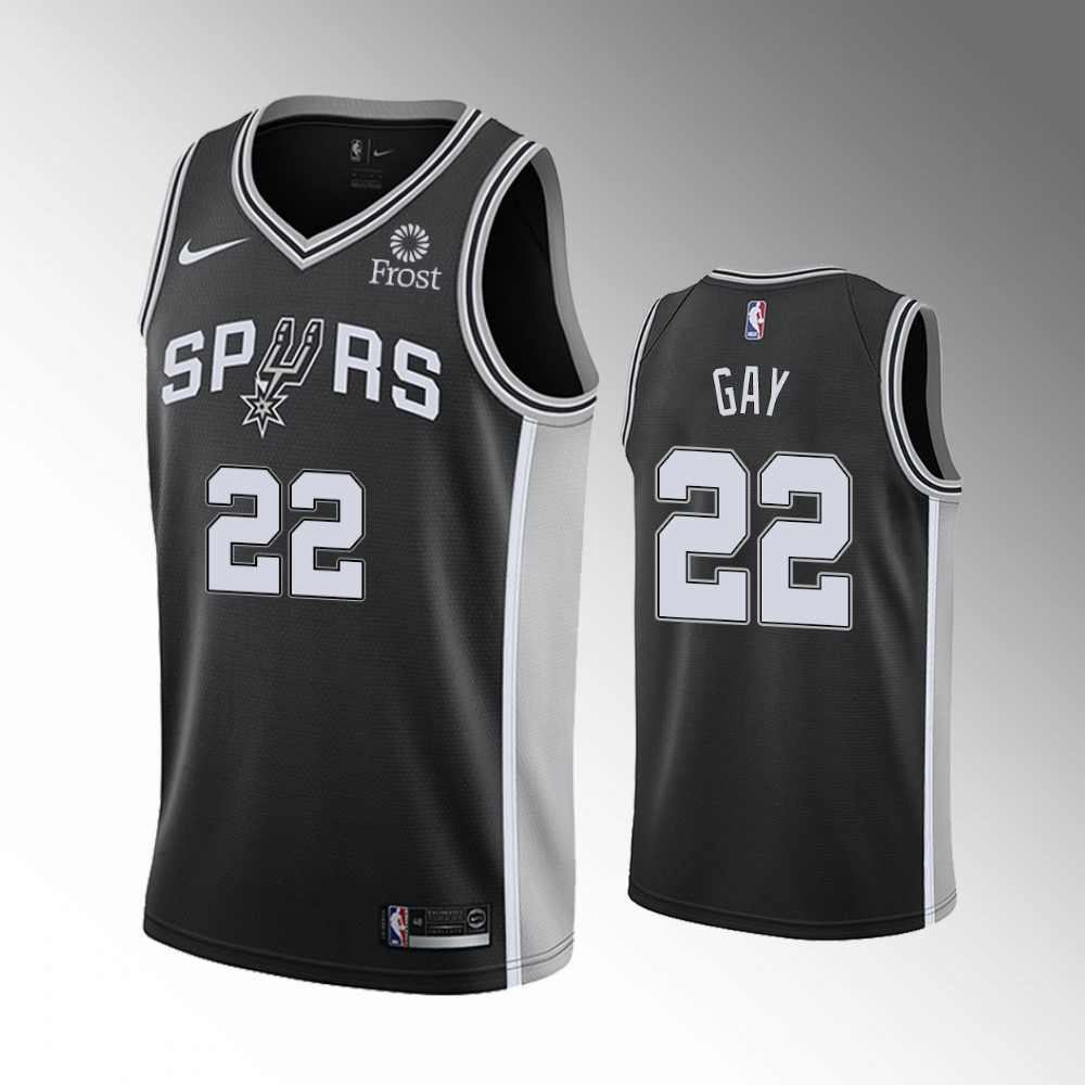 2020-21 Spurs Rudy Gay Icon Edition Black Gay Jersey