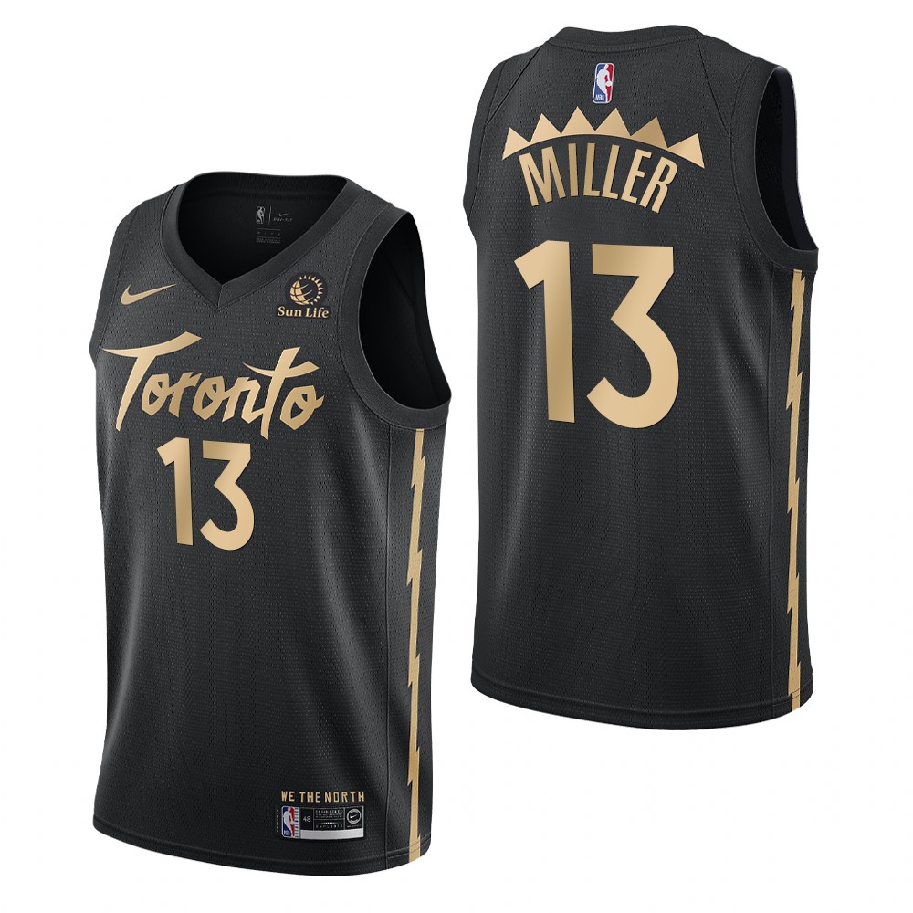 2020 Season Raptors #13 Malcolm Miller Sun Life Patch Black Jersey - City Edition