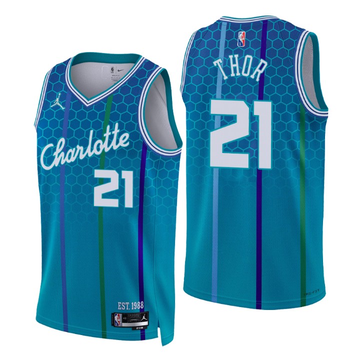 2021-22 Charlotte Hornets Jt Thor City 75th Anniversary Jersey