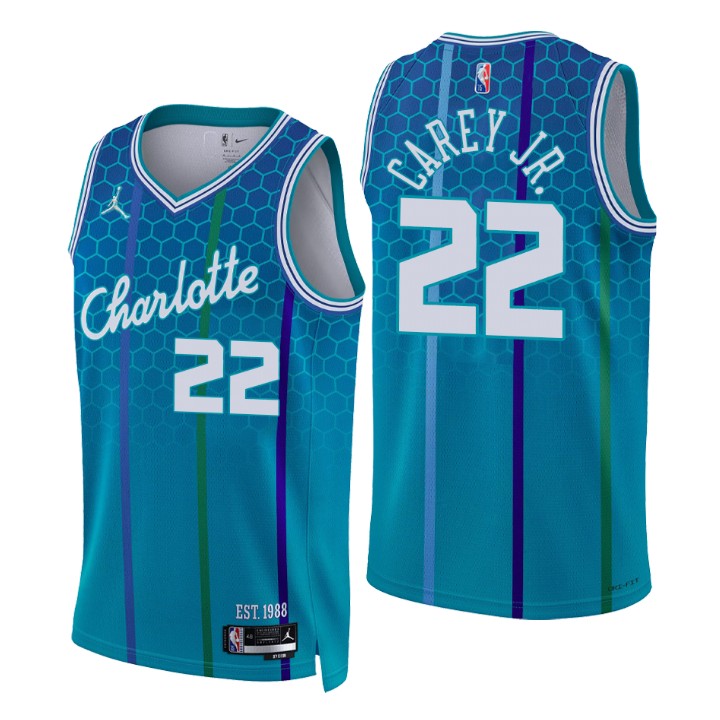 2021-22 Charlotte Hornets Vernon Carey Jr. City 75th Anniversary Jersey