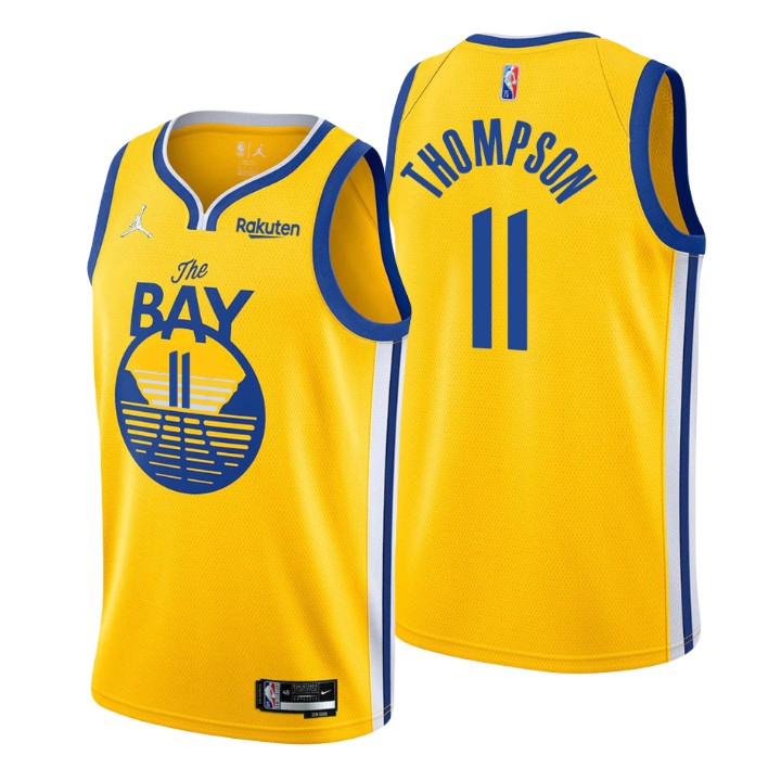 2021-22 Golden State Warriors Klay Thompson Statement 75th Anniversary Jersey