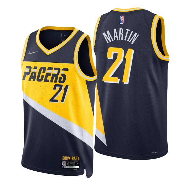2021-22 Indiana Pacers Kelan Martin City 75th Anniversary Jersey