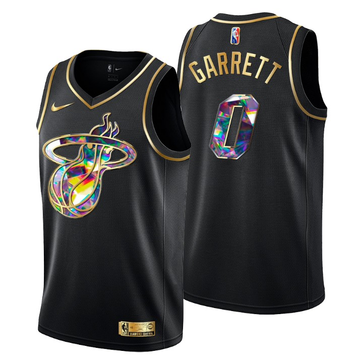 2021-22 Miami Heat Marcus Garrett #0 Golden Edition Diamond Logo Black Swingman Jersey