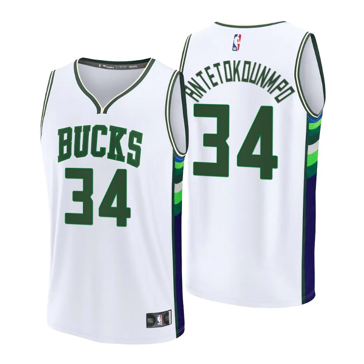 2021-22 Milwaukee Bucks Giannis Antetokounmpo Jersey City