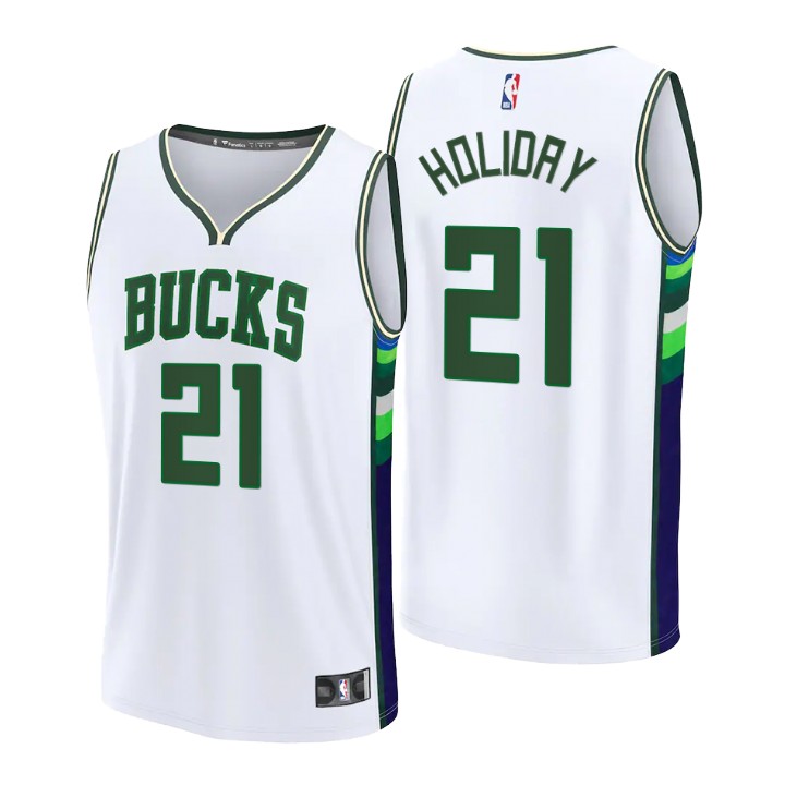 2021-22 Milwaukee Bucks Jrue Holiday Jersey City