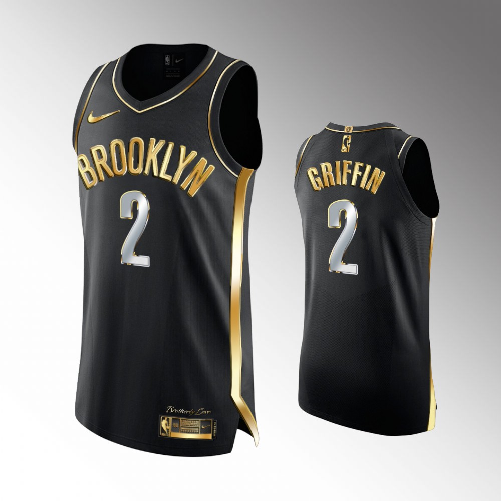 2021 Nets #2 Blake Griffin Golden Edition Black Jersey