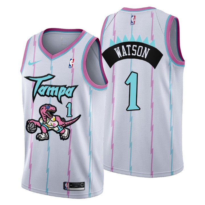 2021 Toronto Raptors Tampa City #1 Paul Watson Jersey White