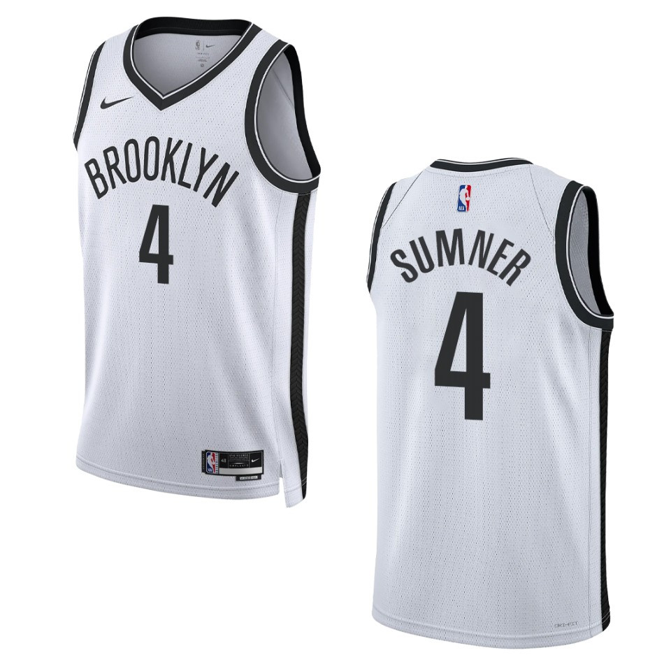 2022-23 Association Edition Brooklyn Nets Edmond Sumner White Swingman Jersey