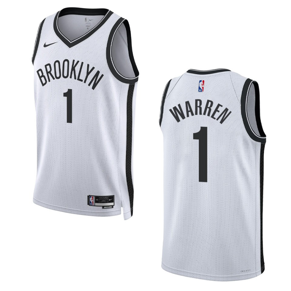 2022-23 Association Edition Brooklyn Nets T.j Warren White Swingman Jersey