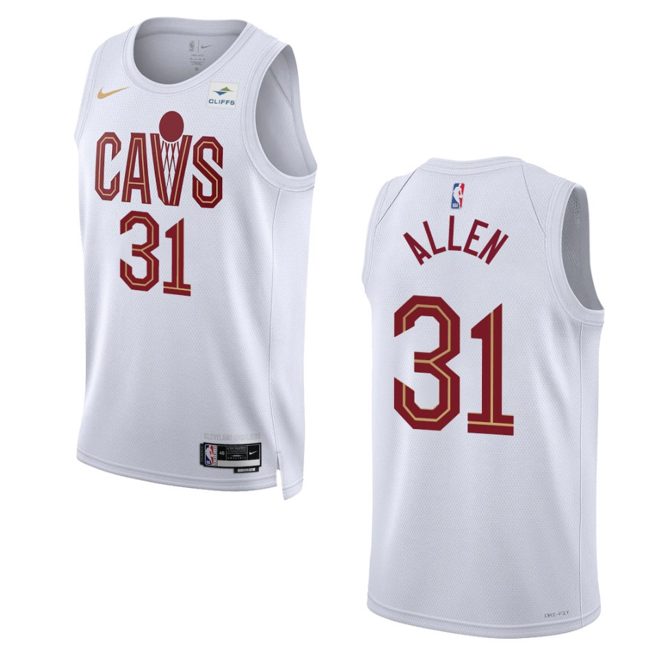 2022-23 Association Edition Cleveland Cavaliers Jarrett Allen White Swingman Jersey