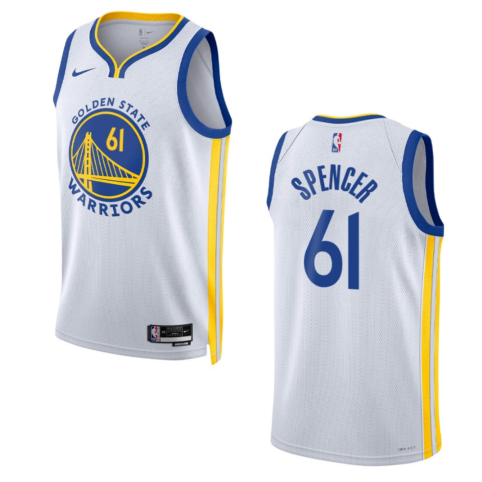 2022-23 Association Edition Golden State Warriors Pat Spencer White Swingman Jersey
